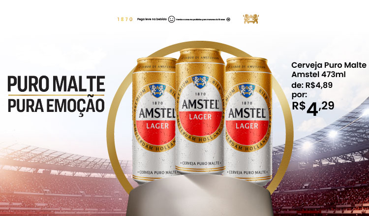 Cerveja Puro Malte Amstel ate 14/06